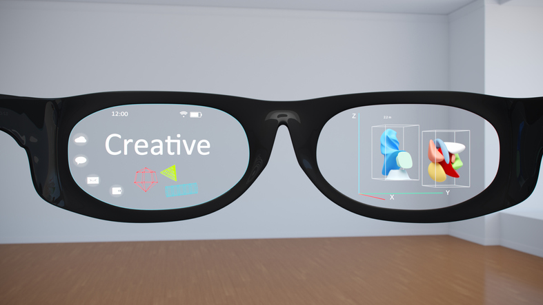 Abstract Smart Glasses helping make creative with Augmented Reality