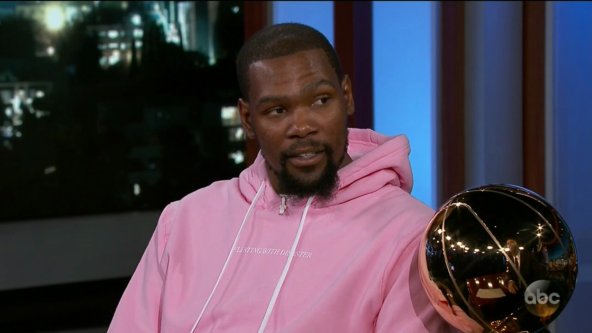 Kevin Durant during an appearance on ABC's Jimmy Kimmel Live!'