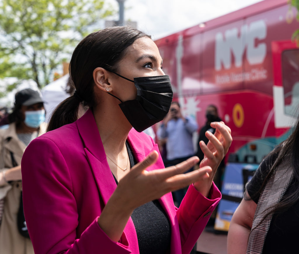 U. S. Representative Alexandria Ocasio-Cortez wearing suit...