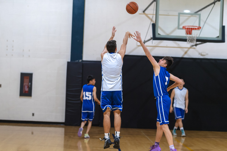 High school basketball scrimmage