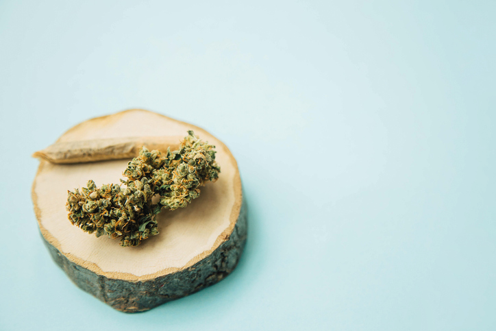 Marijuana joint and buds