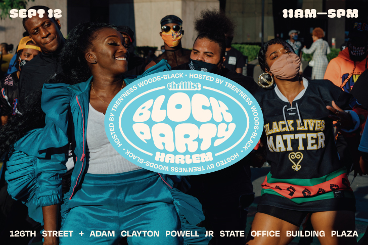 Thrillist Block Party Celebrating Harlem’s Local Businesses Partnership With Tren’Ness Woods-Black