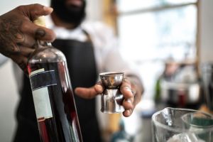 Bartender preparing a drink in the bar