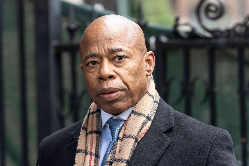 Mayor Eric Adams attends press conference with U. S. Senator...