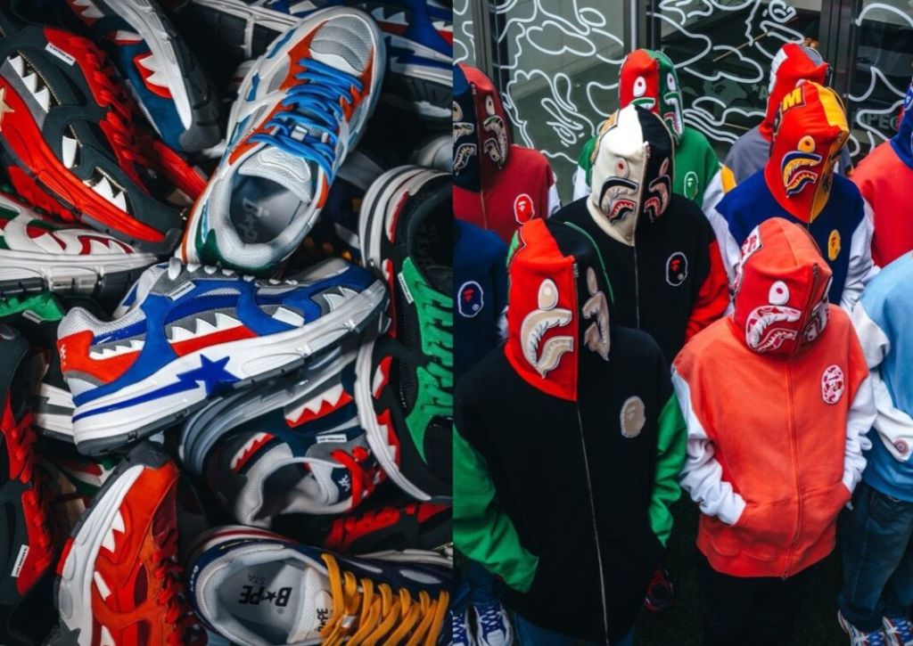 A BATHING APE SHARK STA sneaker 20th Anniversary SHARK HOODIE.