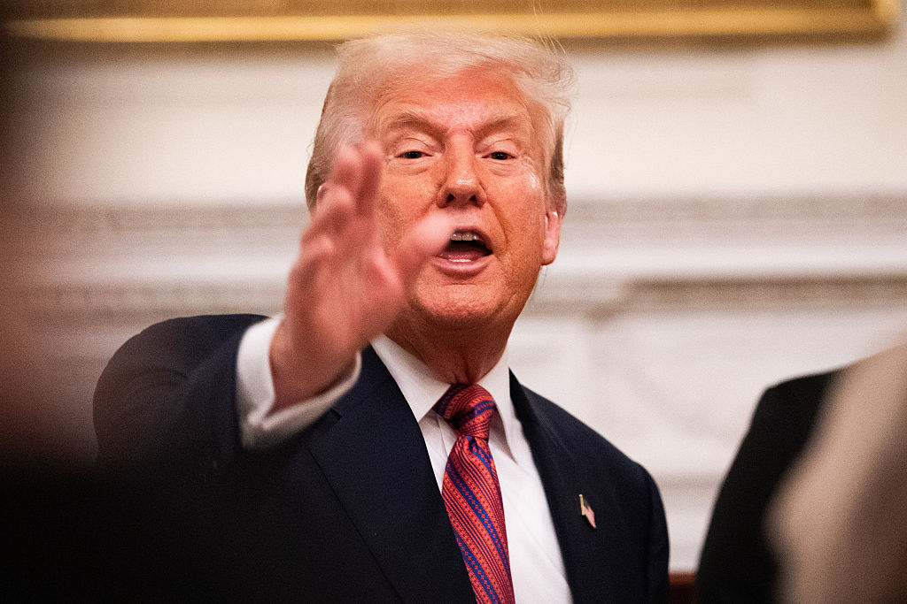 WASHINGTON, DC - JULY 18: President Donald Trump speaks at a di