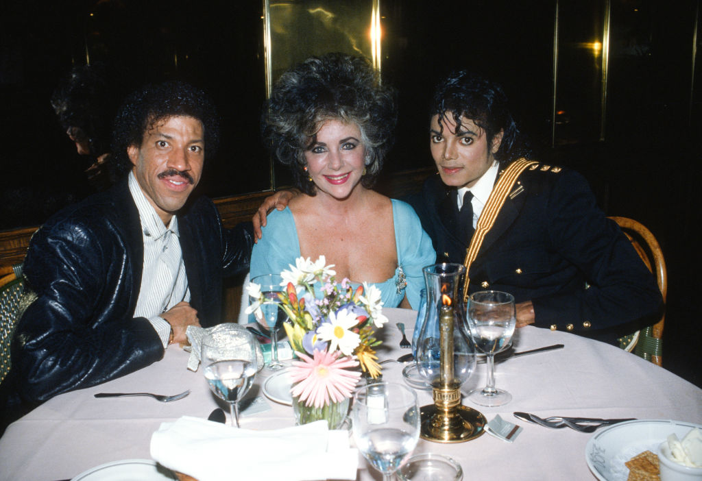 Lionel Richie, Elizabeth Taylor and Michael Jackson